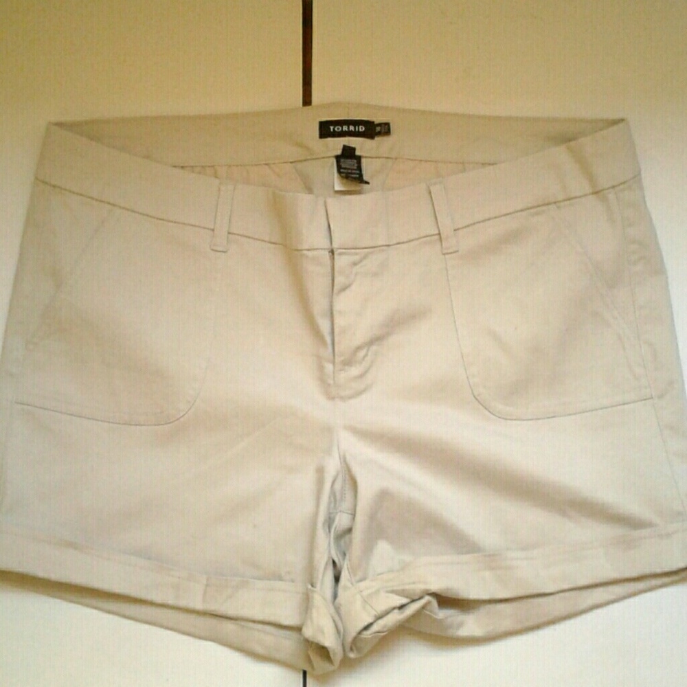 Torrid Khaki Stretch Shorts
